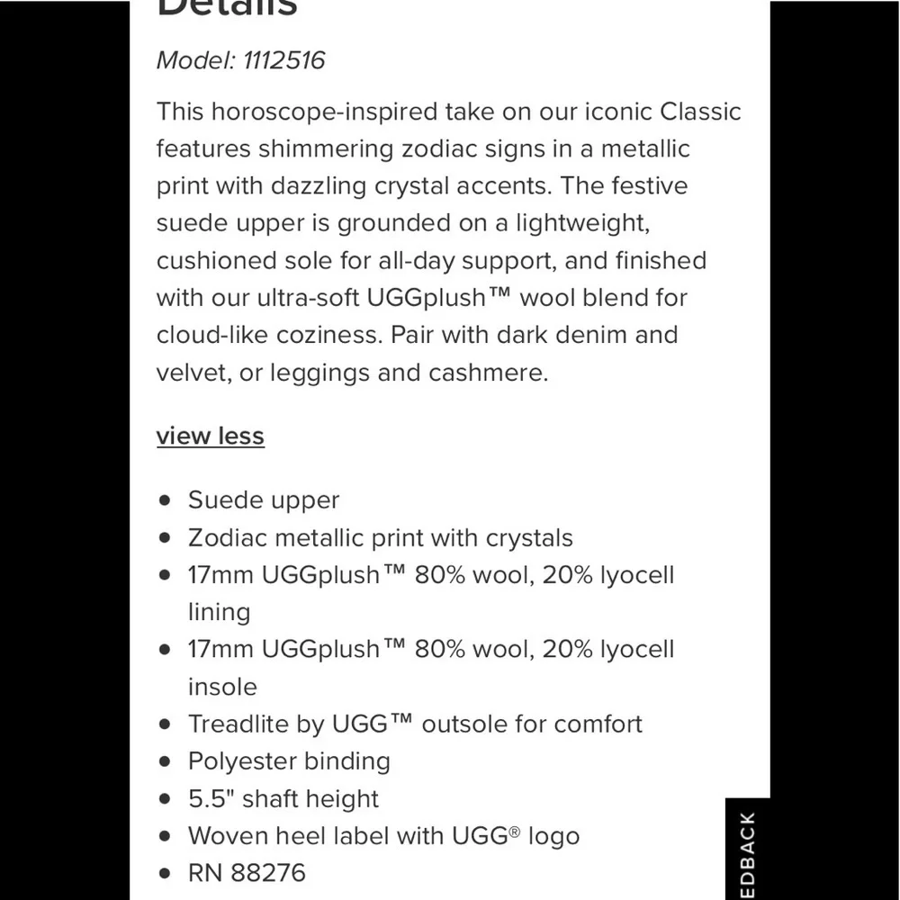 NWT Ugg Classic Zodiac Mini Boots
